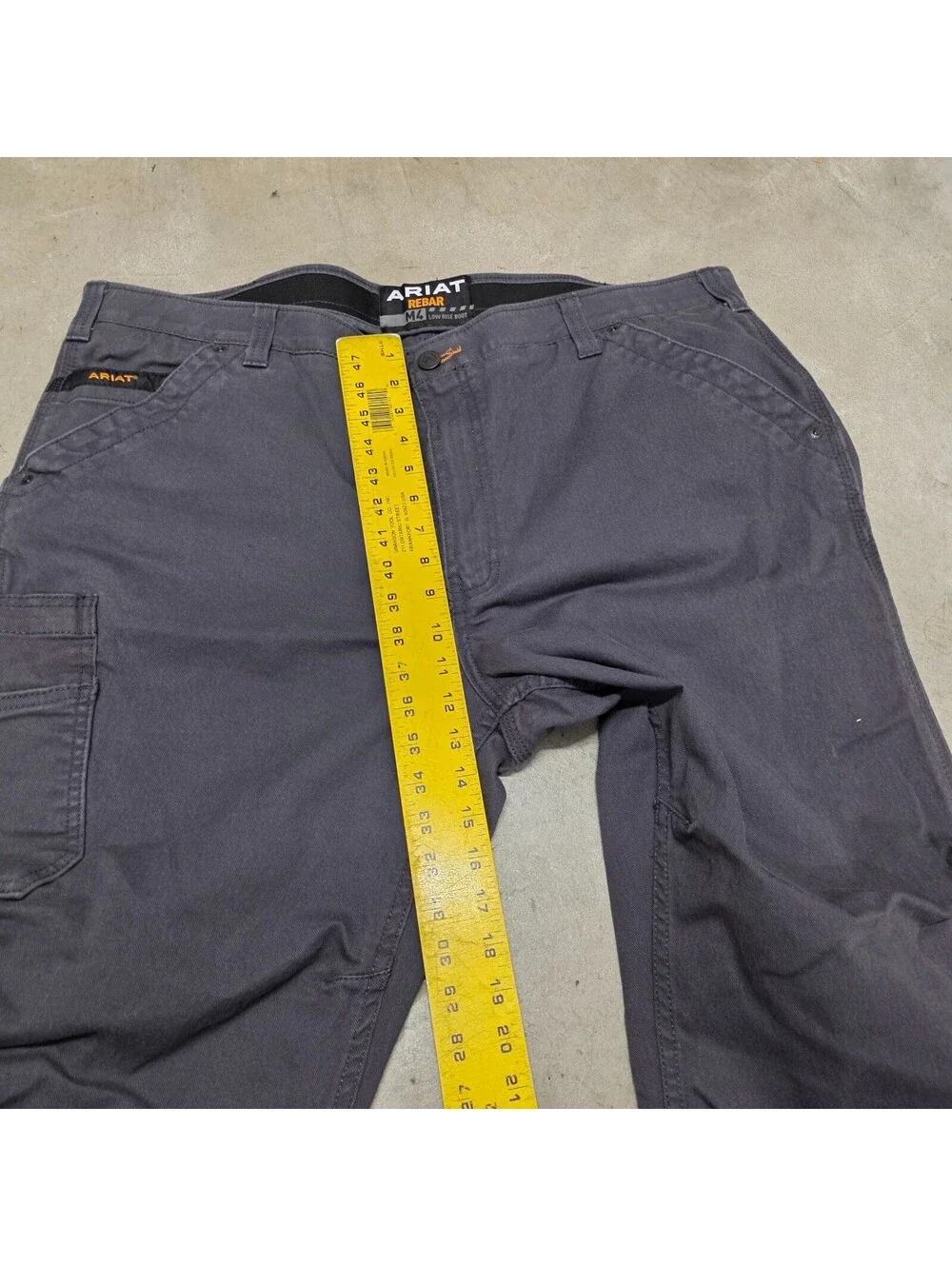 ARIAT Rebar M4 Low Rise Boot Cut Gray Jeans Sz 42x28 Blue Gray